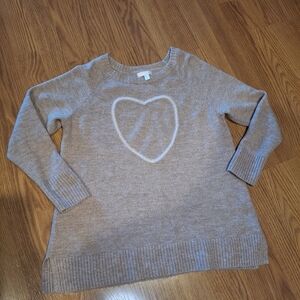 LC Lauren Conrad Pink Heart Sweater
